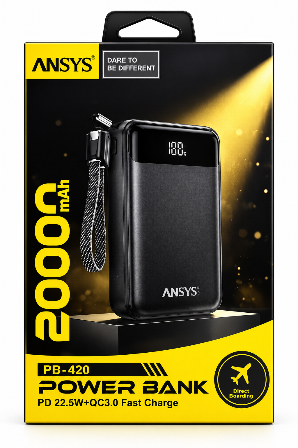 ANSYS PB-420 20,000mAh 22.5W PD & QC 3.0 Fast Charging Power Bank