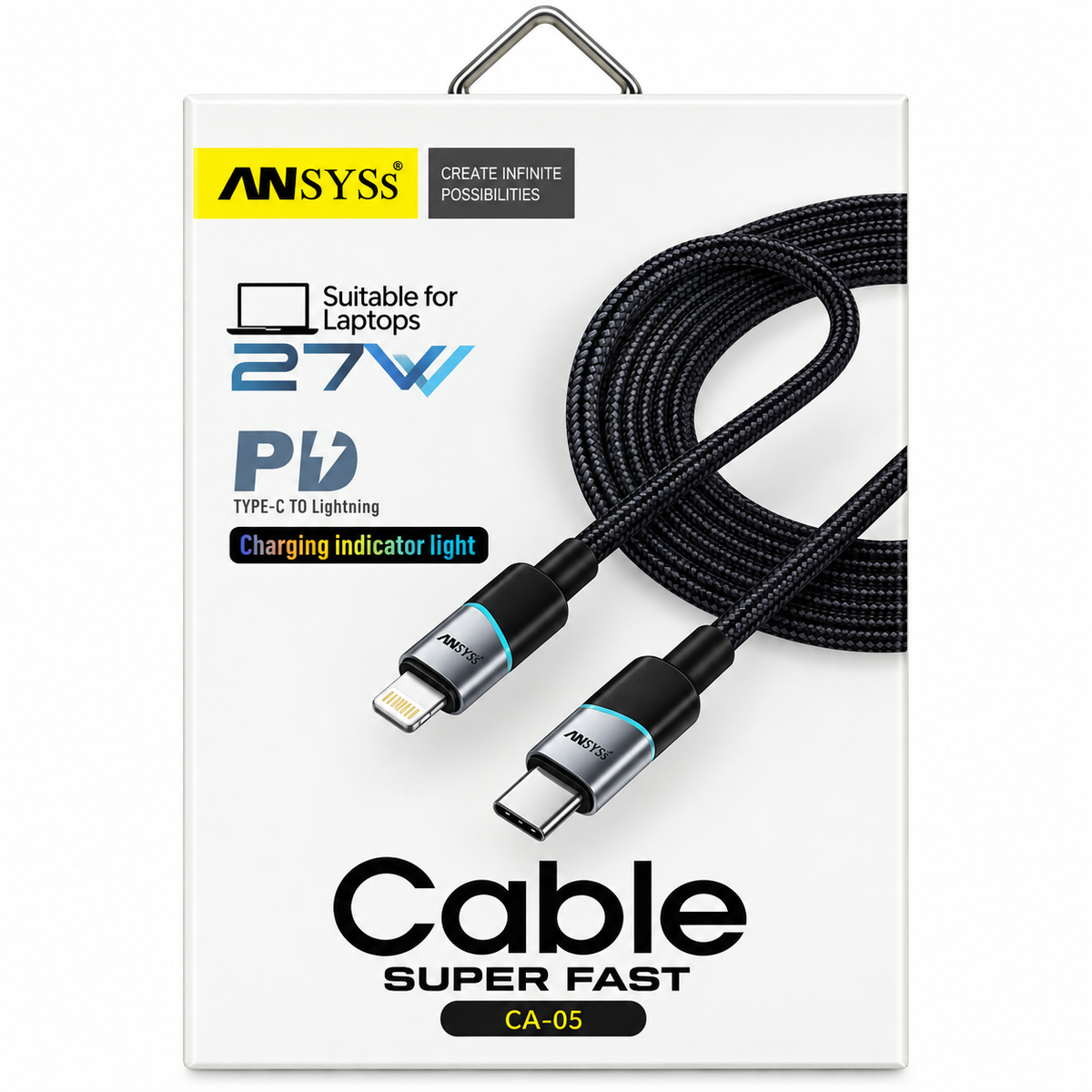 ANSYSS CA-05 27W USB-C to Lightning PD Fast Charging Cable