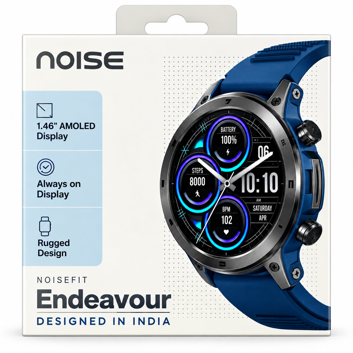 NoiseFit Endeavour Rugged Smartwatch 1.46" AMOLED Always-On Display