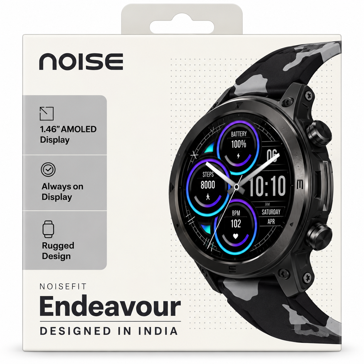 NoiseFit Endeavour Rugged Smartwatch 1.46" AMOLED Always-On Display