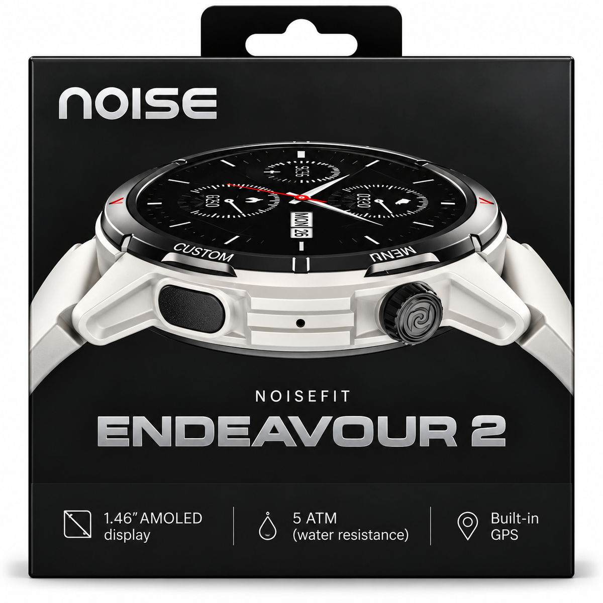 NoiseFit Endeavour 2 Smartwatch 1.46" AMOLED with GPS & 5ATM Water Resistance