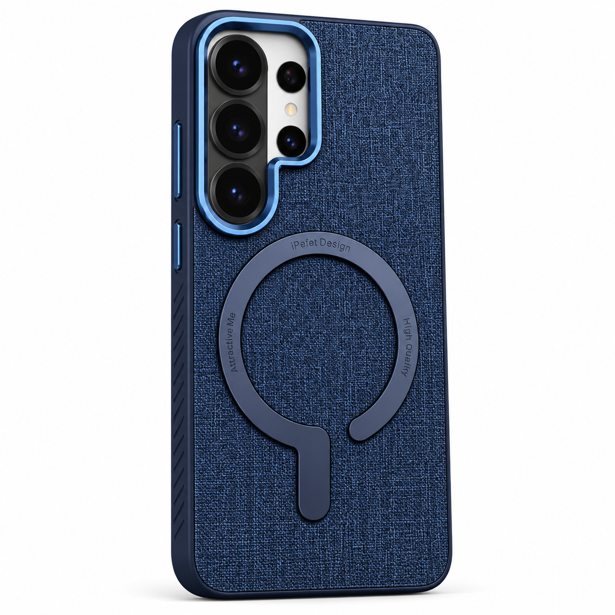 iPefet magnetic protective case for Samsung Galaxy S26 Ultra with textured finish and camera protection navy