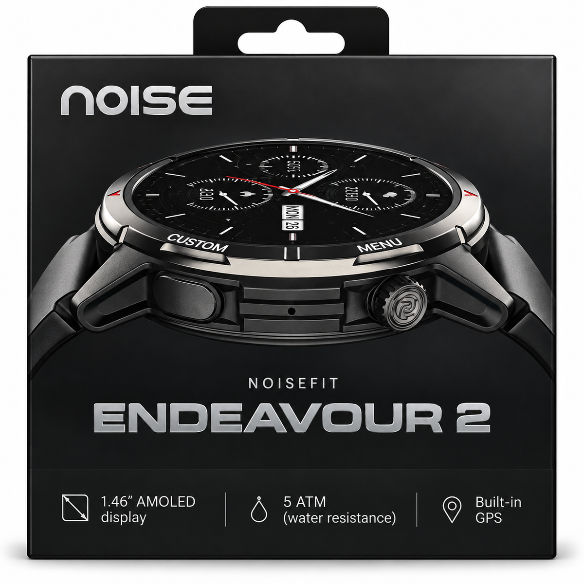NoiseFit Endeavour 2 Smartwatch 1.46" AMOLED with GPS & 5ATM Water Resistance