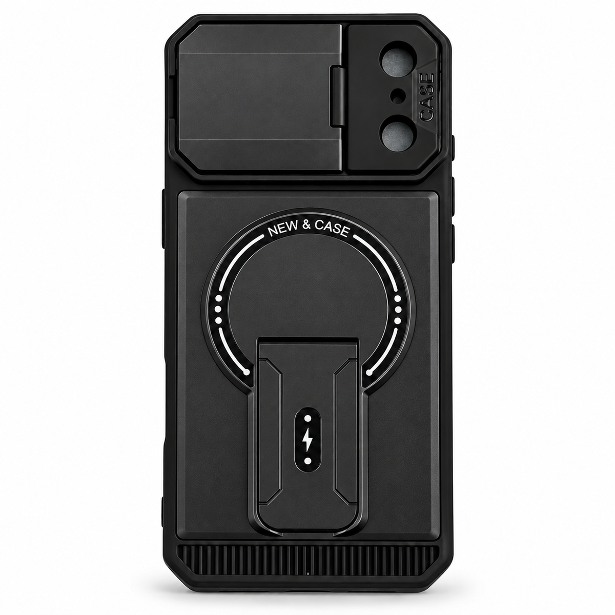 Magnetic Armor Kickstand Phone Case with Camera Cover
