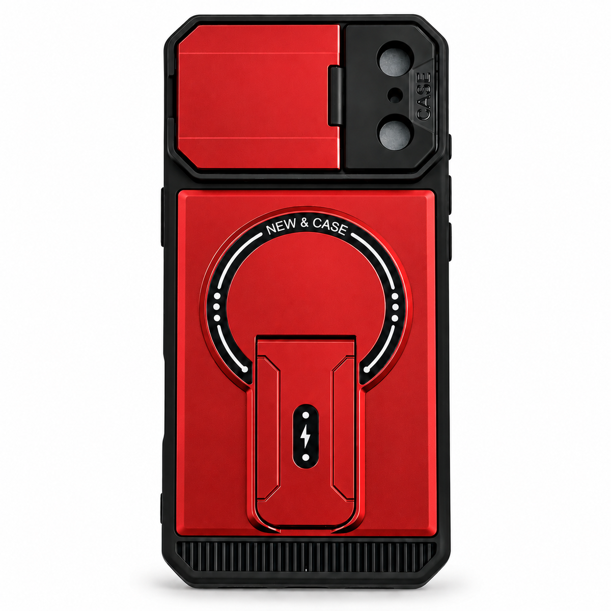 Magnetic Armor Kickstand Phone Case with Camera Cover