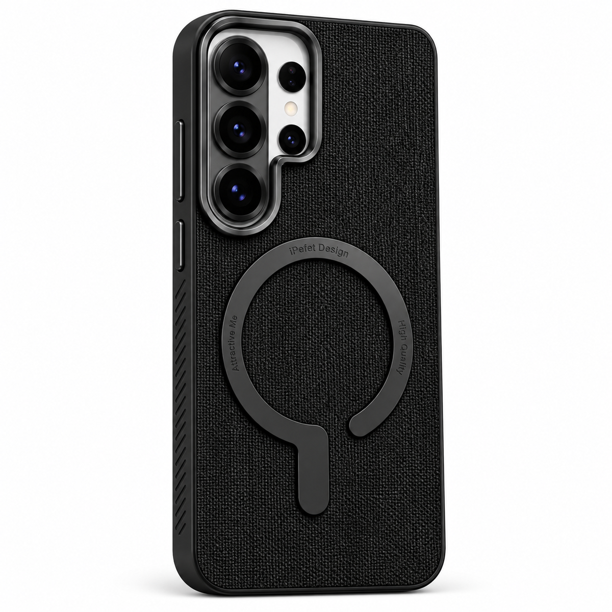 iPefet magnetic protective case for Samsung Galaxy S26 Ultra with textured finish and camera protection black