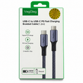 VegGieg 100W USB-C to USB-C PD Fast Charging Braided Cable – 1.2m