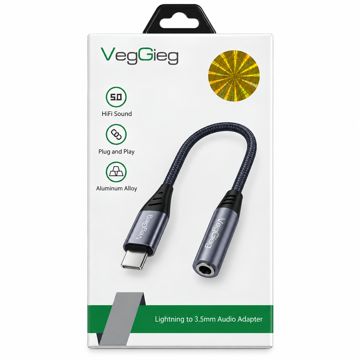 VegGieg USB-C to 3.5mm Audio Adapter – HiFi Plug & Play