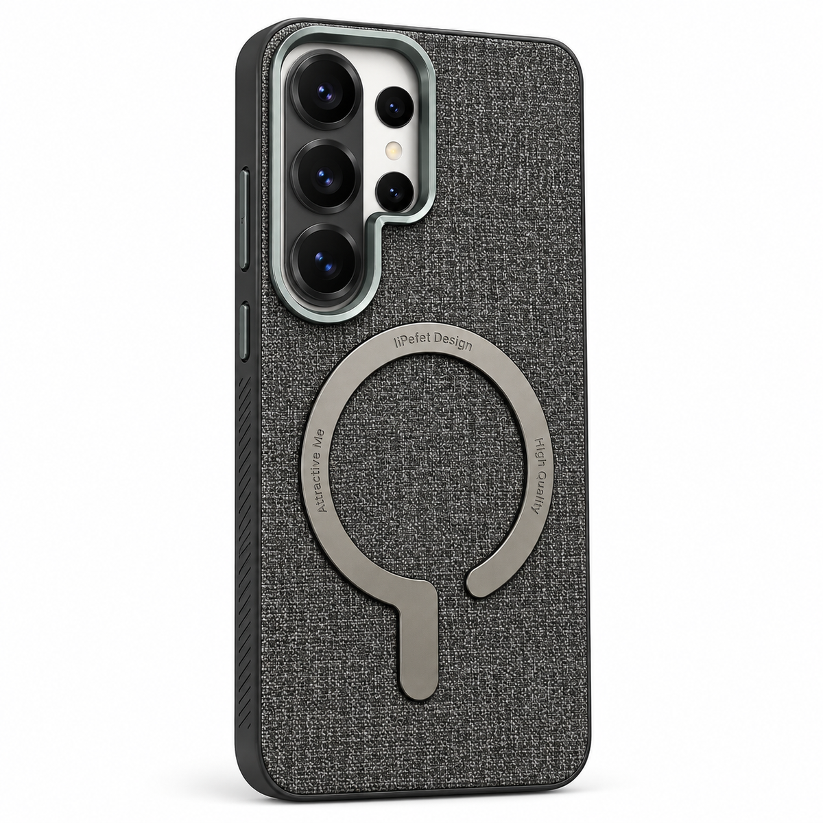 iPefet magnetic protective case for Samsung Galaxy S26 Ultra with textured finish and camera protection silver